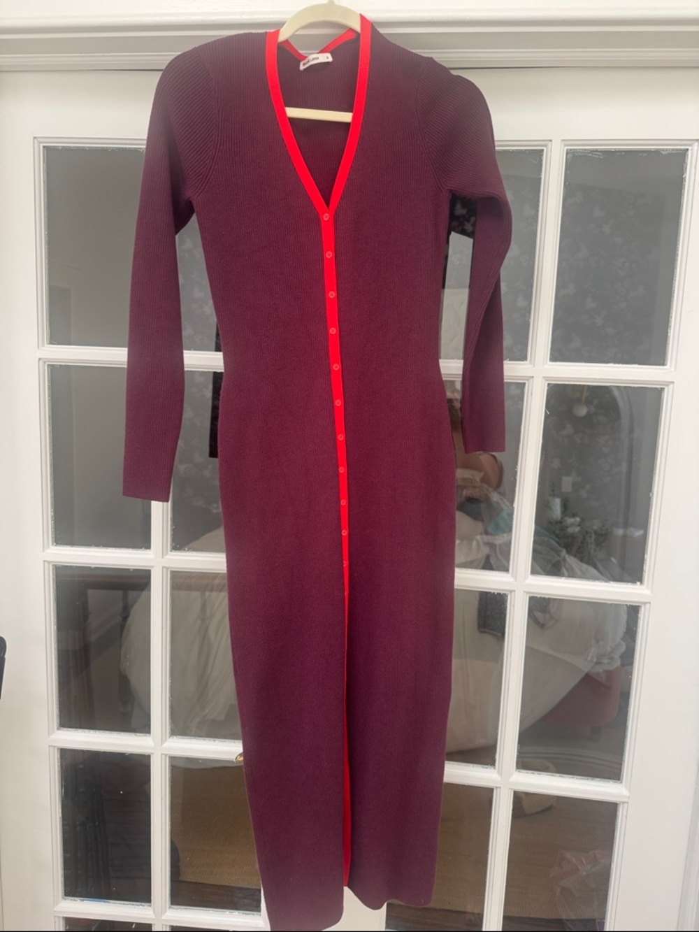 Marine Layer Lexi Rib Sweater Dress / Burgundy + Red / Small